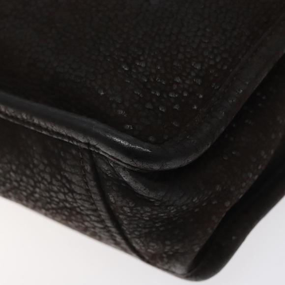 PRADA Hand Bag Leather Brown Silver Auth yk18137
